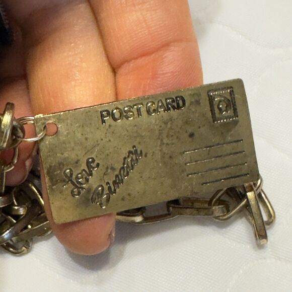 Love Binetti Diego Metal Brass Stud Clutch Bag Mini Purse Butterfly Coral Tassel - Picture 13 of 16